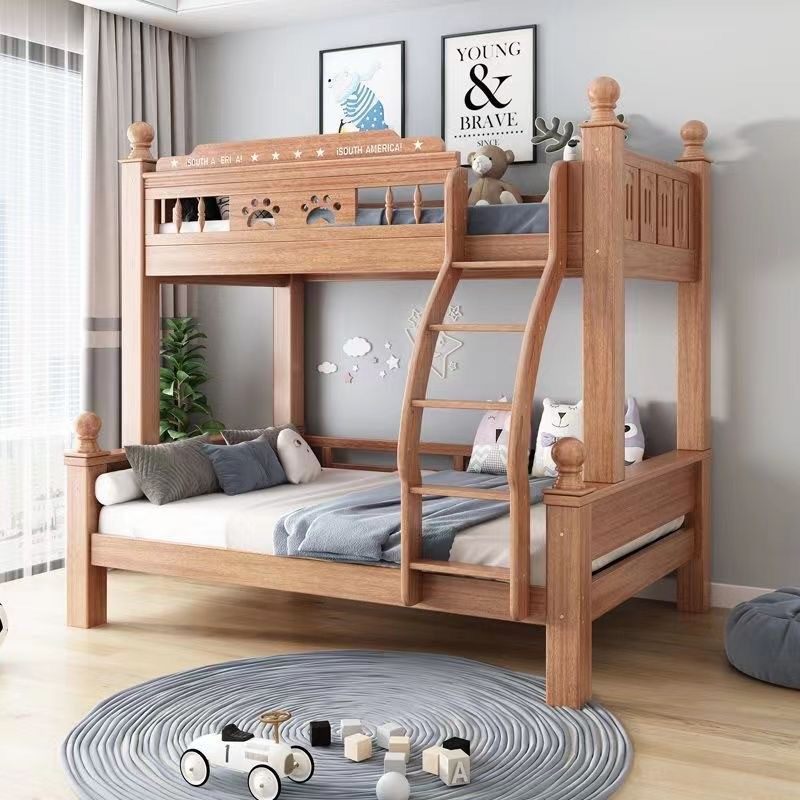 胡桃木子母床上下床儿童两层全实木男孩多功能高低床双层床架子床,淘宝优惠券,粉丝福利购,淘宝优惠卷