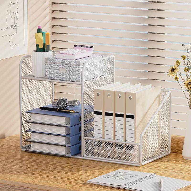 桌面文具收纳盒多层大容量书架书桌上学习用品储物整理杂物办公室,淘宝优惠券,粉丝福利购,淘宝优惠卷