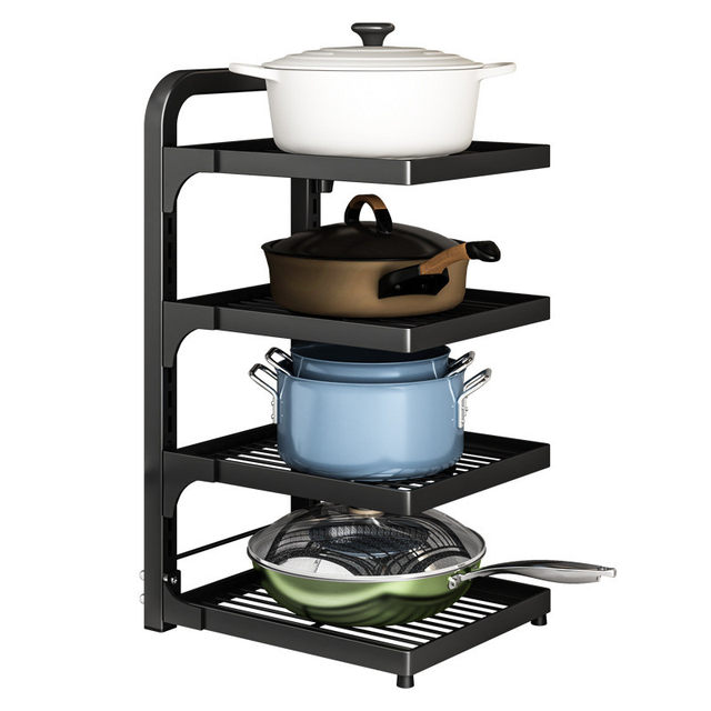 Kitchen pot rack storage rack household multi-layer pot storage rack under sink cabinet layered pot rack