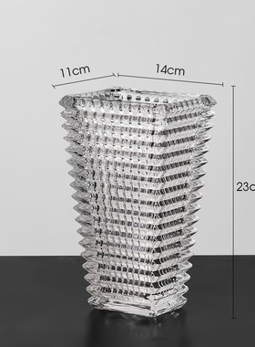 插花水晶制品玻璃花瓶摆件客厅网红ins餐桌轻奢家居装饰水培花器