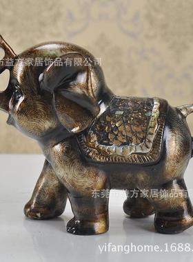 热销贴玻璃吉祥三宝树脂三仿铜泰国一套小象 家居摆件 树脂象工艺