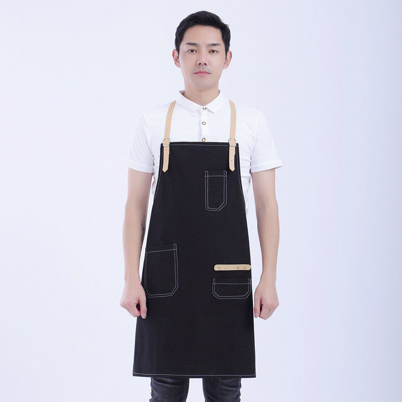 高级咖啡师围裙定制logo印字餐厅烘焙调酒师酒吧帆布时尚工作服男,淘宝优惠券,粉丝福利购,淘宝优惠卷