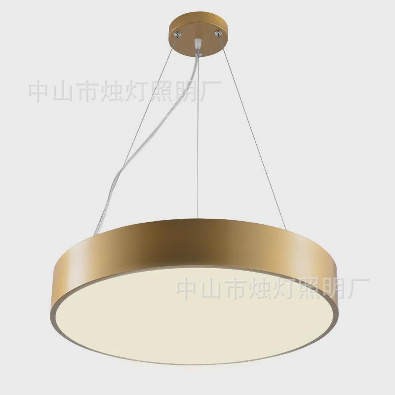 led金色空心圆吊灯办公装饰圆圈灯具酒店前台大堂环形店铺造型灯 - 图2