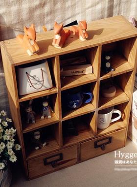 ZAKKA杂货铺热卖复古创意家居木制办公收纳陈列柜九格双抽屉0182