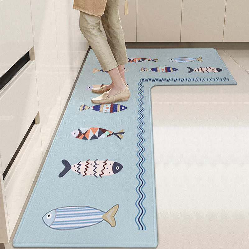 厨房专用地垫L形整块吸水防油脚垫防滑耐脏可擦免清洗地毯满铺垫,淘宝优惠券,粉丝福利购,淘宝优惠卷