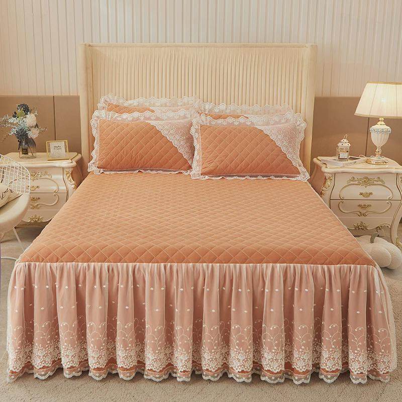 四季亲肤磨毛蕾丝床裙单件加厚夹棉床罩四件套床垫保护套床上用品,淘宝优惠券,粉丝福利购,淘宝优惠卷