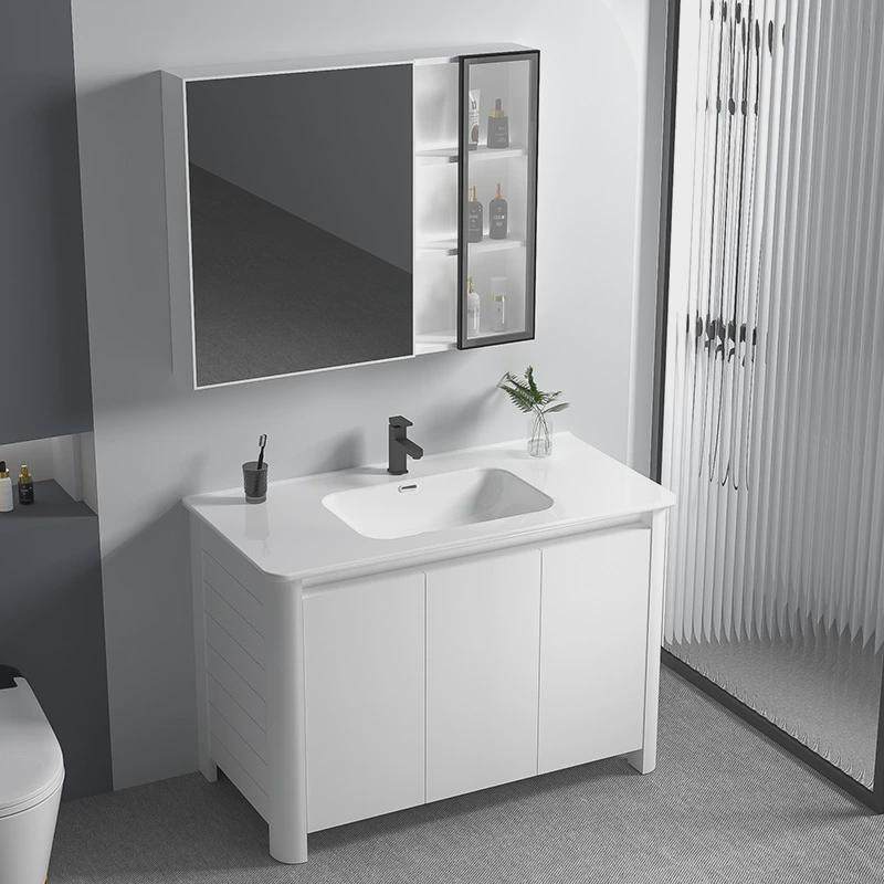 太空铝落地式浴室柜圆角陶瓷一体盆智能洗脸台盆组合卫生间洗漱台,淘宝优惠券,粉丝福利购,淘宝优惠卷