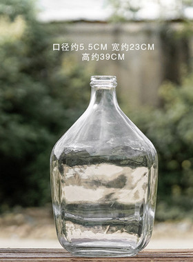 透明玻璃细颈大花瓶吊钟马醉木落地大肚花瓶客厅家居摆件一箱发货