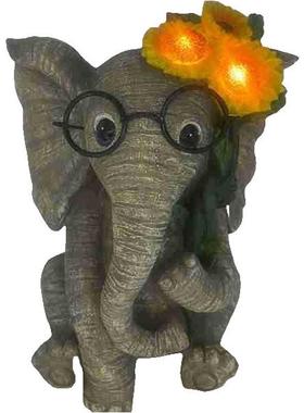 大象摆件户外花园天台创意可爱树脂动物装饰阳台露台别墅庭院布置