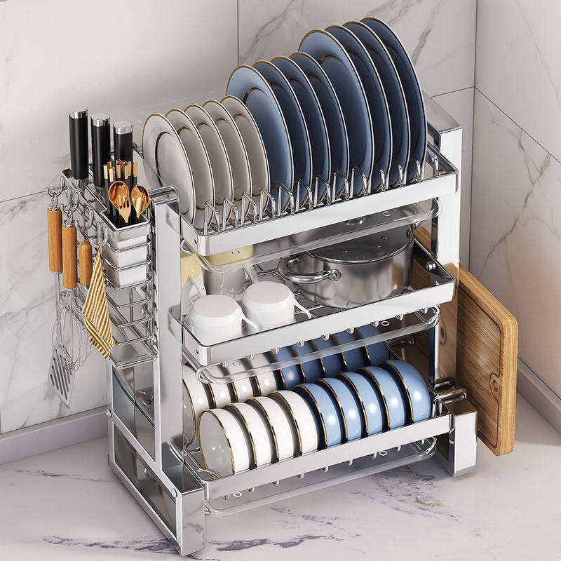 304不锈钢厨房置物架碗碟碗盘沥水架多功能放碗架碗筷收纳盒碗柜,淘宝优惠券,粉丝福利购,淘宝优惠卷