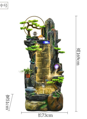 鱼缸摆件假山流水喷泉循环水鱼池装饰造景办公室庭院客厅招财落地