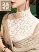 The inner hitch of the fit sweater 100 hitch a womens fake collar autumn winter warm fit clothes to beat the bottom half-high collar collar upscale