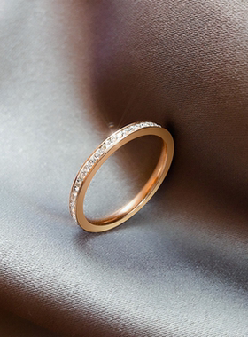 戒指女时尚个性情侣对戒高级感钛钢指环女士时尚ins冷淡