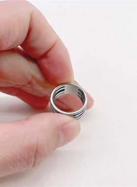 不锈钢开圈戒指手工戒圈手作开口圈diy辅助工具双面手指