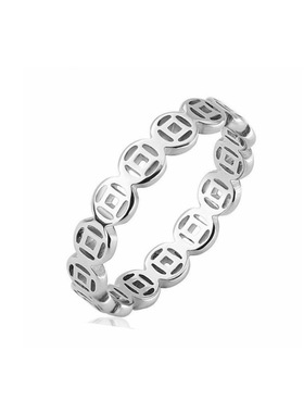 ing风个性铜钱币戒指美好寓意转运戒指气质戒指环