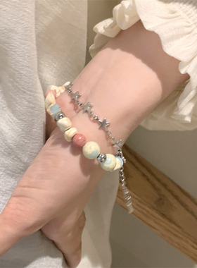 星星碎石手链小众双层串珠精致手环个性可爱女款闺蜜秋