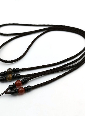 虎眼石项链绳挂坠文玩绳子佩坠平安扣吊坠毛衣链