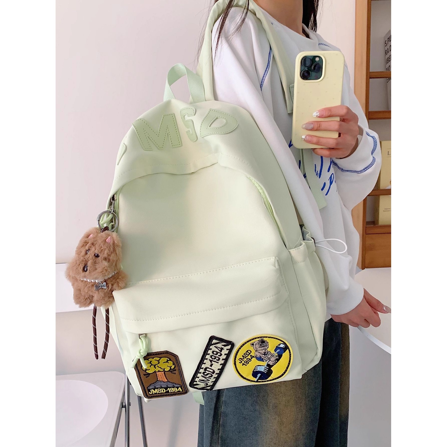 KAKAXI高颜值双肩背包轻便休闲百搭通勤旅行大容量收纳包 - 图1