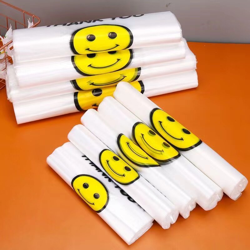 笑脸袋商场购物袋手提方便袋批发一次性外卖快餐打包专用特厚袋子,淘宝优惠券,粉丝福利购,淘宝优惠卷