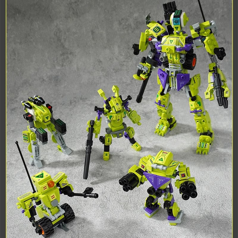 启蒙42203先锋战士4合1机甲狙击激光炮兵小颗粒男孩拼装益智积木 - 图0