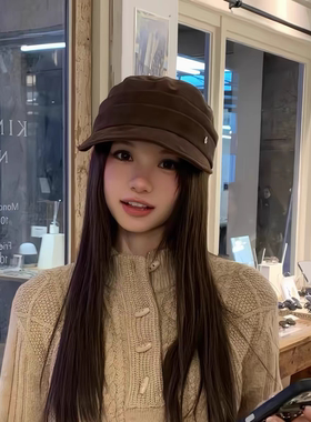 3分月光韩版时尚报童帽女百搭秋冬新款保暖显脸小画家帽鸭舌帽