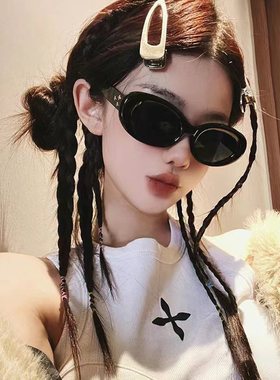森蓝家欧美复古猫眼太阳镜韩版墨镜潮网红港风街拍椭圆形墨镜女