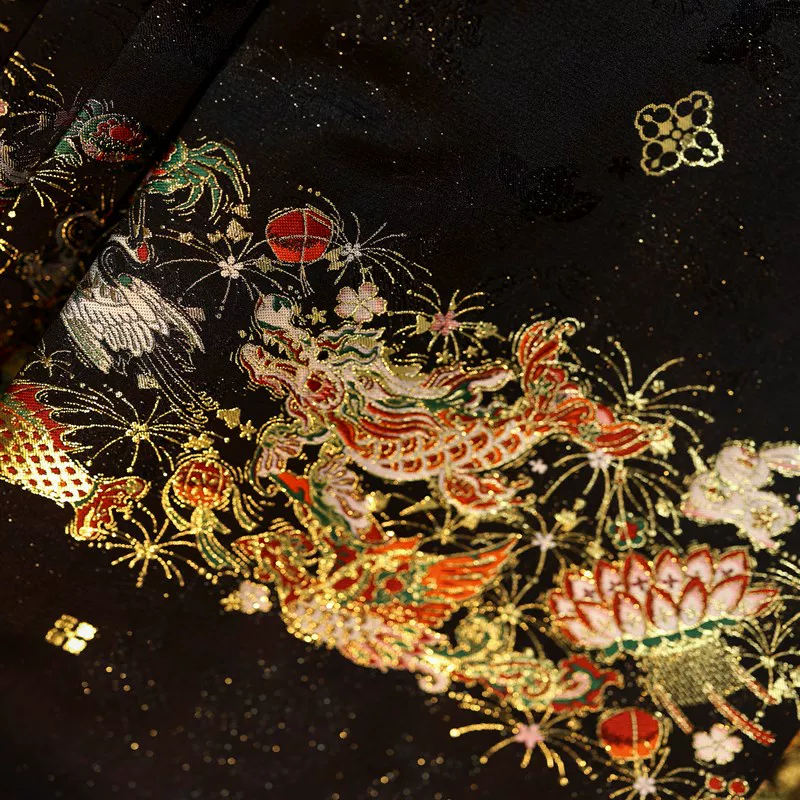 [宴平【旋转花灯h】同经同纬织金缎暗纹布料【万家灯火】马面裙布]