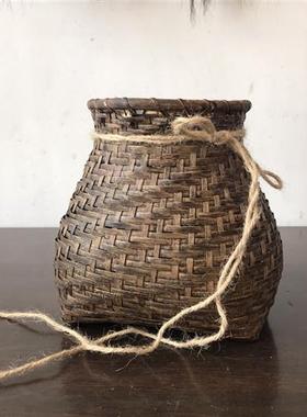 民俗怀旧老物件蓑衣斗笠鱼篓水壶农家院装饰摆件旧社会老货收藏品