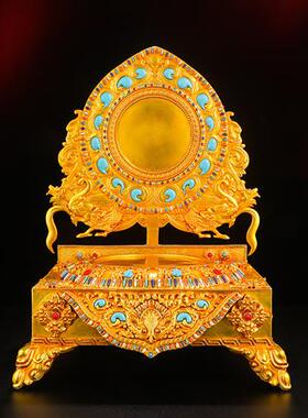 佛像坐台鎏金底座供奉台财神爷供桌供神台小型供台供佛座供台铜制