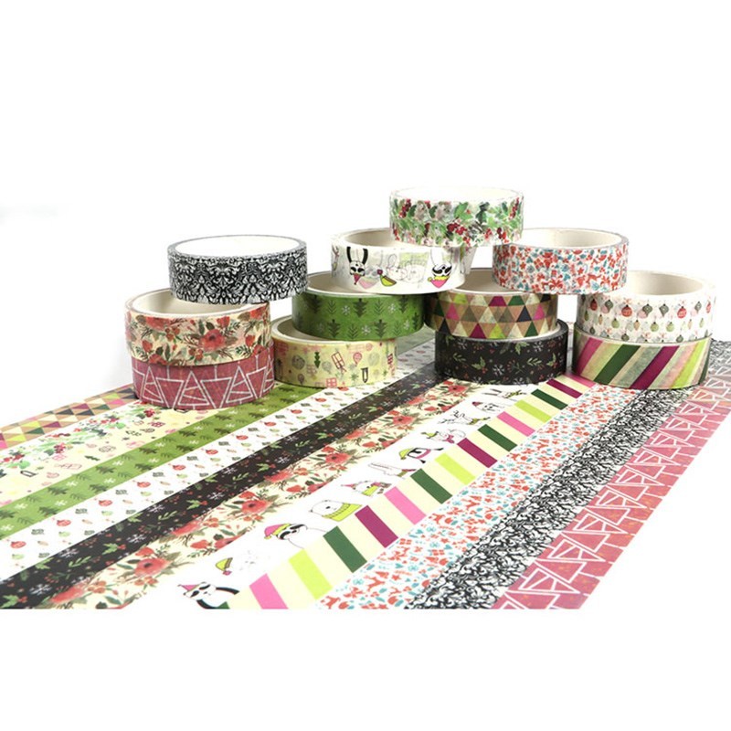 1PC Decorative Snow, Deer, Christmas Tree Washi Tape Rice Pa - 图1