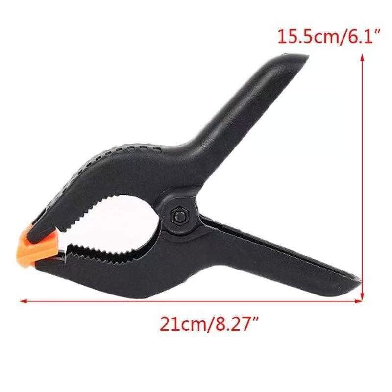 6x 9inch Woodworking Tools Spring Clamp Plastic Adjustable C - 图0