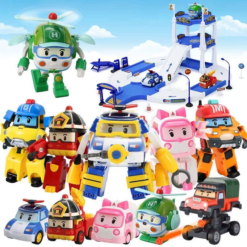 Silverlit Robocar Korea Anime Figure Robot Kids Cartoon Toy-图0