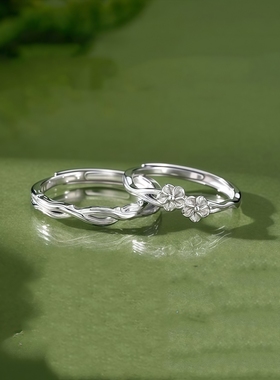 桔梗花情侣戒指2025新款一对女男