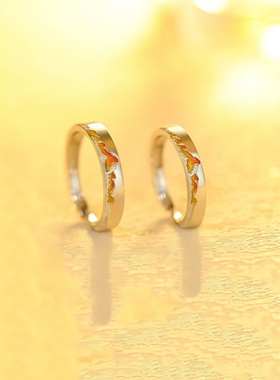 日照金山情侣对戒小众设计学生党