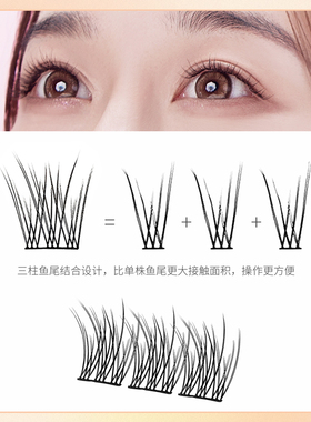 自然鱼尾假睫毛卷翘无感睫毛森林
