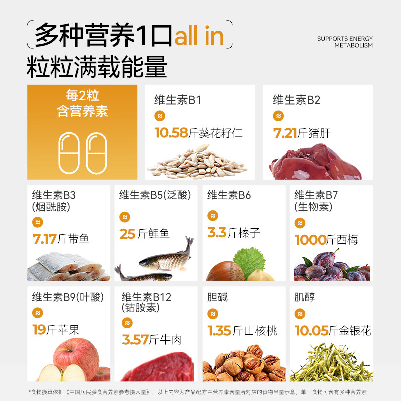 Oxyenerg氧气能量金标多种复合维生素b族多维c片肌醇vb12姜黄