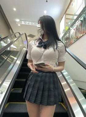 纯欲辣妹制服收腰白色短袖衬衫女夏季学院风修身衬衣百褶裙套装