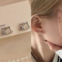 kitty kitty ear nail female pure silver 2023 new exploits advanced sensual earrings earrings small crowddesign earrings