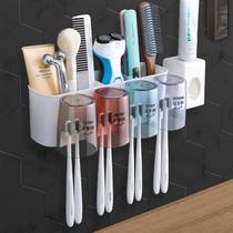 Toilet wall-style toothbrush shelve free of punch toothbrushing cup suction hanging wall-style suit wall-mounted mouthwash tooth-tooth cylinder