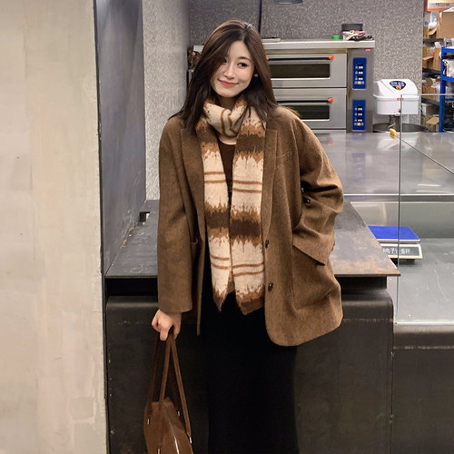 【粉丝福利 6折钜惠】暮光旅人 全羊毛西服外套毛呢上衣 - 图0