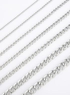 不锈钢链条18k金真空电镀多款尾链延长链粗链手链项链DIY链条