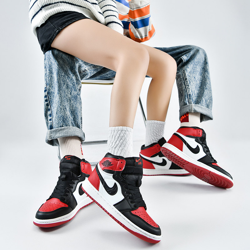 黑红脚趾aj1中帮空军一号男女运动板鞋高帮aj男鞋dunk情侣篮球鞋,淘宝优惠券,粉丝福利购,淘宝优惠卷