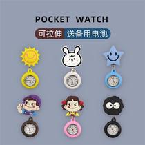 New Nurses Watch List Doctor Hung Table Pocket Student Exam Table Ella Telescopic Nurse Watch Chest Watch Cartoon