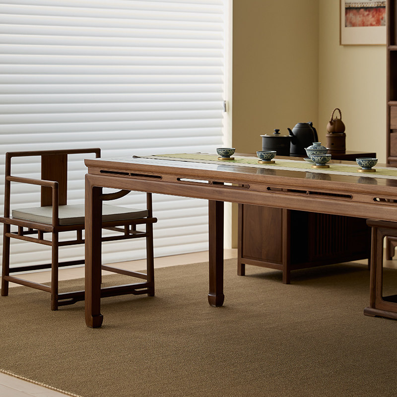 实木茶桌北美黑胡桃木新中式茶台椅明式组合宋代美学中古风禅意,淘宝优惠券,粉丝福利购,淘宝优惠卷