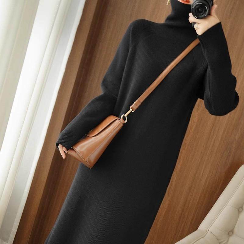 长款毛衣女过膝秋冬新款宽松加厚高领针织连衣裙连体长裙内搭打底,淘宝优惠券,粉丝福利购,淘宝优惠卷