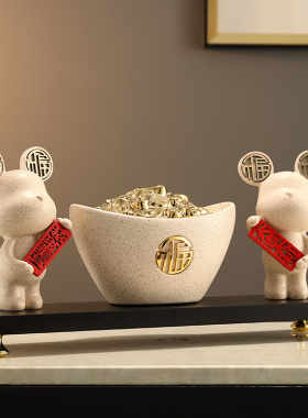 入户玄关摆件新中式新房客厅电视柜酒柜暖居装饰轻奢高档乔迁礼品