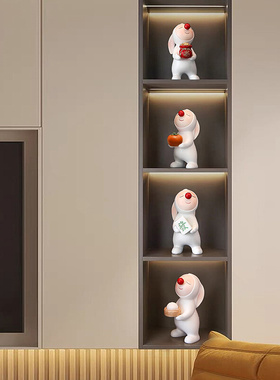 现代轻奢兔子酒柜摆件组合套装别墅客厅电视柜办公室玄关装饰品