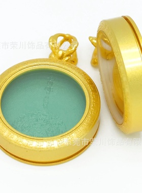 新款厂家磨砂20mm皇冠吊坠唐卡噶乌盒圆形项链复古民族风唐卡批发