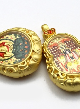 新款葫芦双面立体唐卡龙五爷十二生肖本命佛守护神吊坠工厂直销