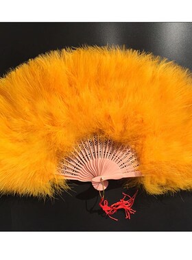 热销上海滩羽毛j扇子装饰舞女折扇舞蹈扇毛毛表演旗袍加厚全绒成